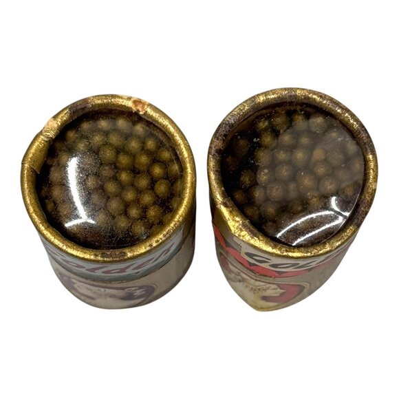 Vintage Golden Cameo Matches Cylinder Box Never Used Full Wooden Lot of two Mini - Picture 5 of 7